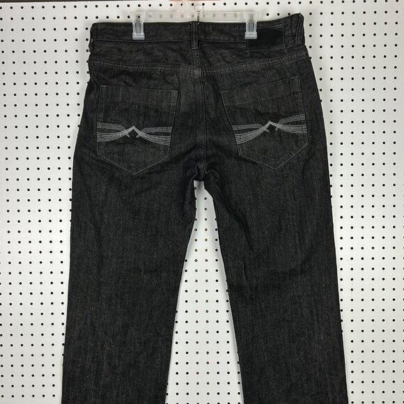Marc Ecko Unltd Raw Black Gothic Jean 38x34 Baggy Y2K Streetwear Skate Stitched - Picture 2 of 7